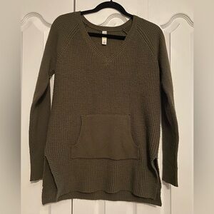Lole Khaki V-Neck Women's long Sweater